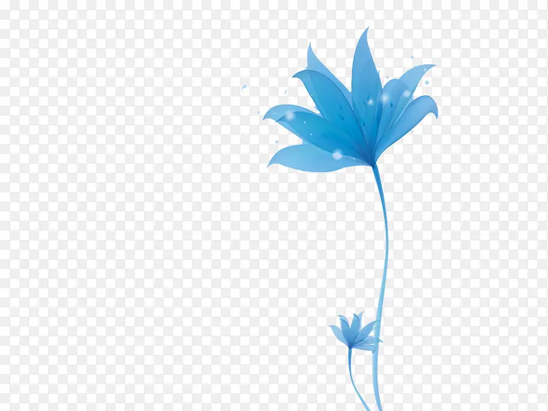 蓝色花朵简单装饰