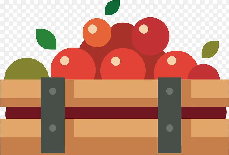 矢量装满水果的水果木箱