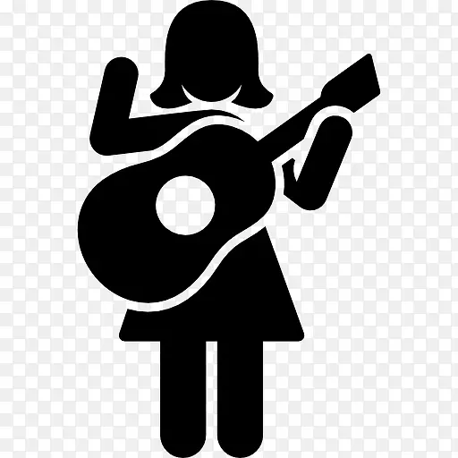 女人弹吉他图标