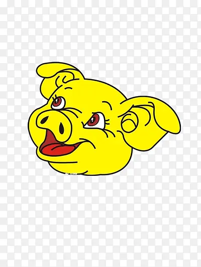 卡通的黄色猪头图片