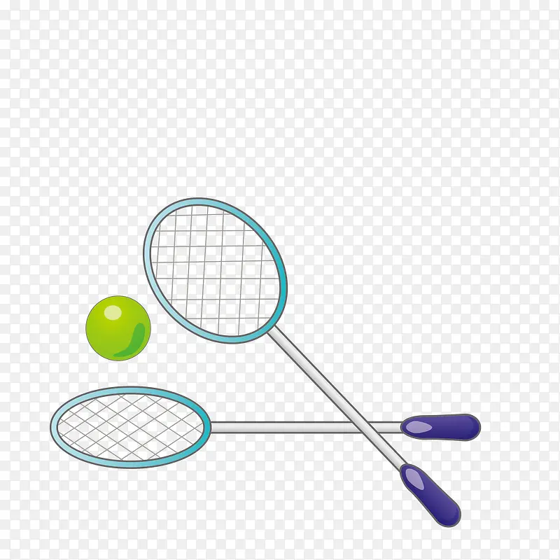 网球拍和网球手绘图