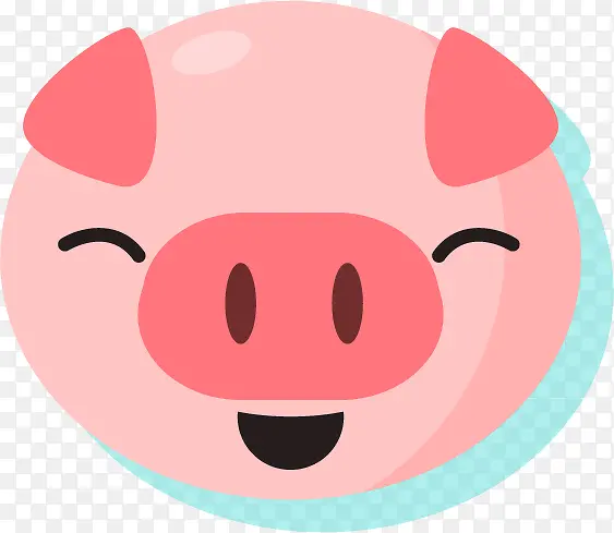 微笑的猪剪影