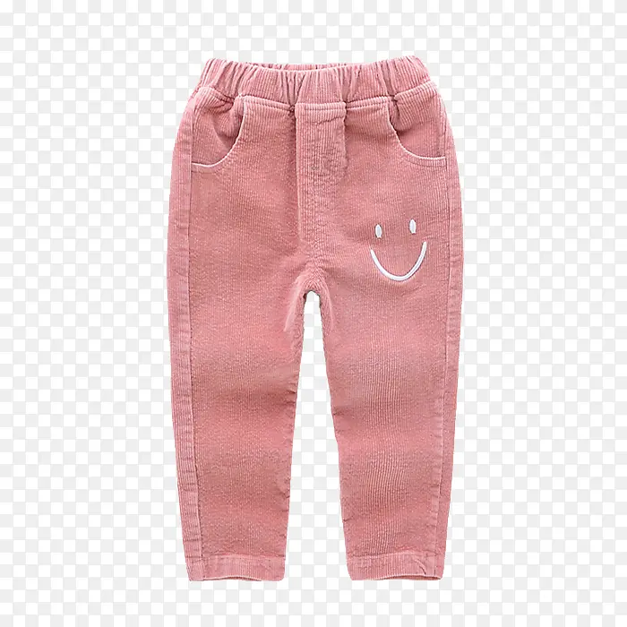 女童粉色灯芯绒长裤