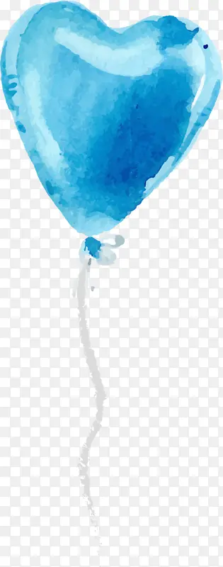 儿童节手绘蓝色爱心气球