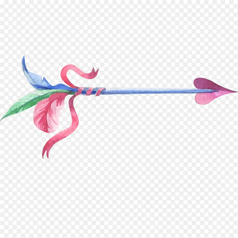 水彩绘羽毛箭设计