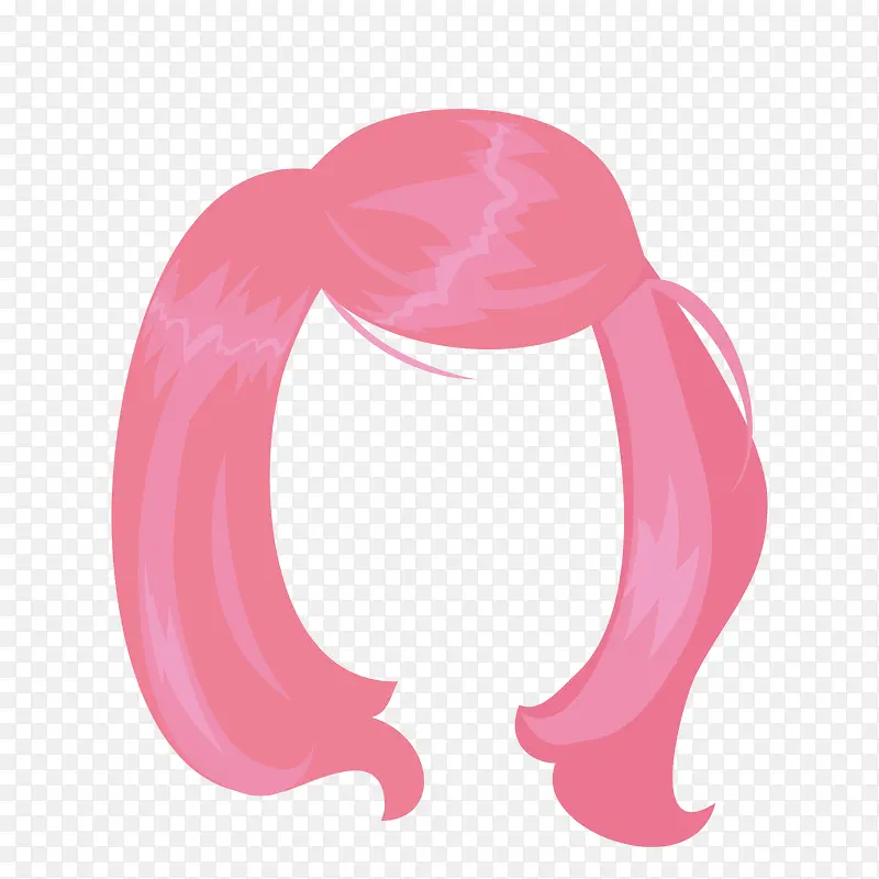 粉色女孩短款假发
