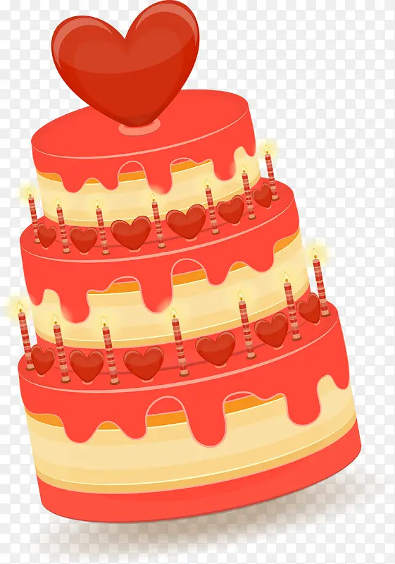 红色爱心蛋糕