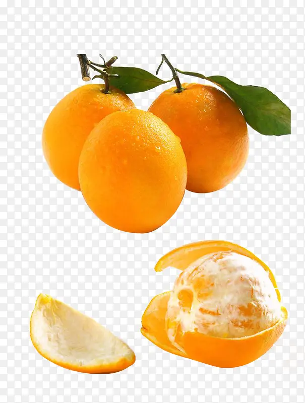 剥皮的橙子