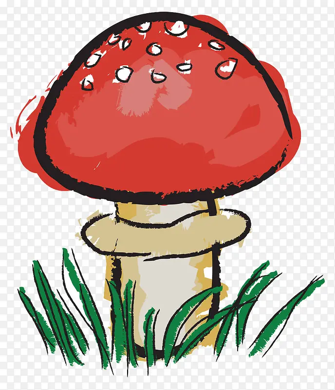 彩色手绘蘑菇
