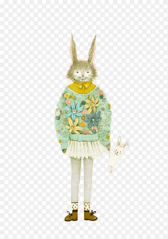穿衣服的兔子