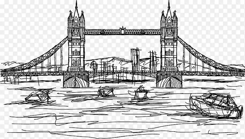 伦敦大桥线稿