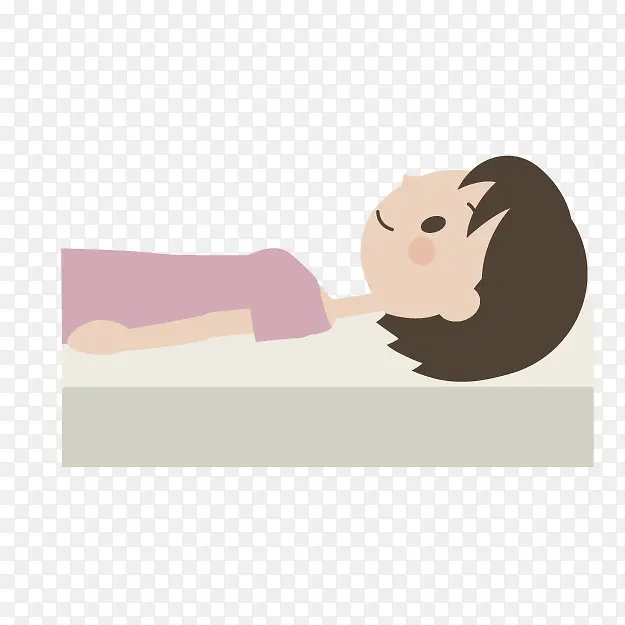 卡通女性仰卧小人