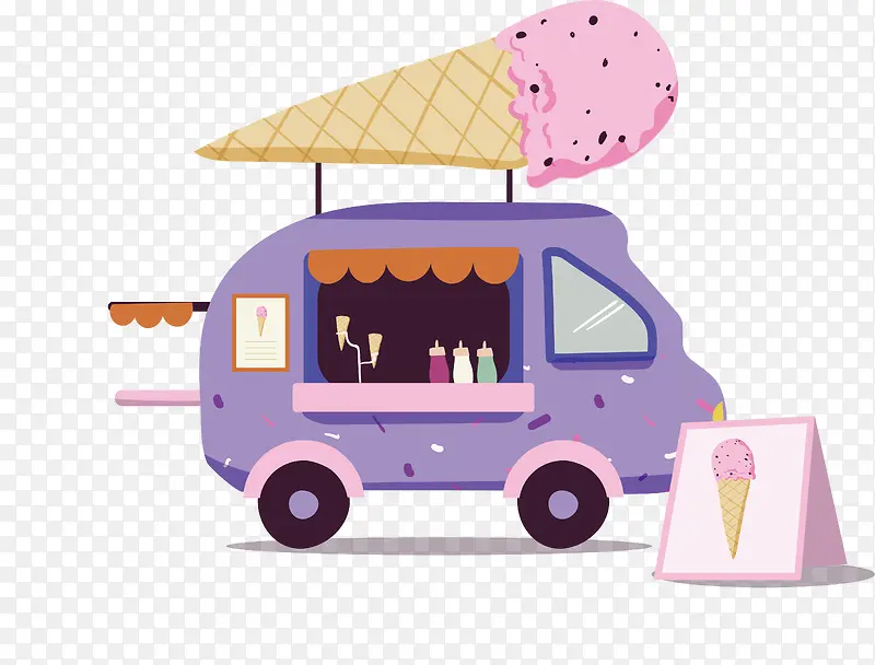 紫色冰激凌餐车