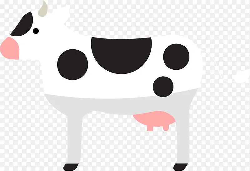 白色卡通奶牛装饰图案