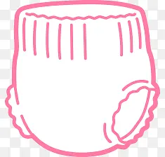手绘卡通粉色纸尿裤图标