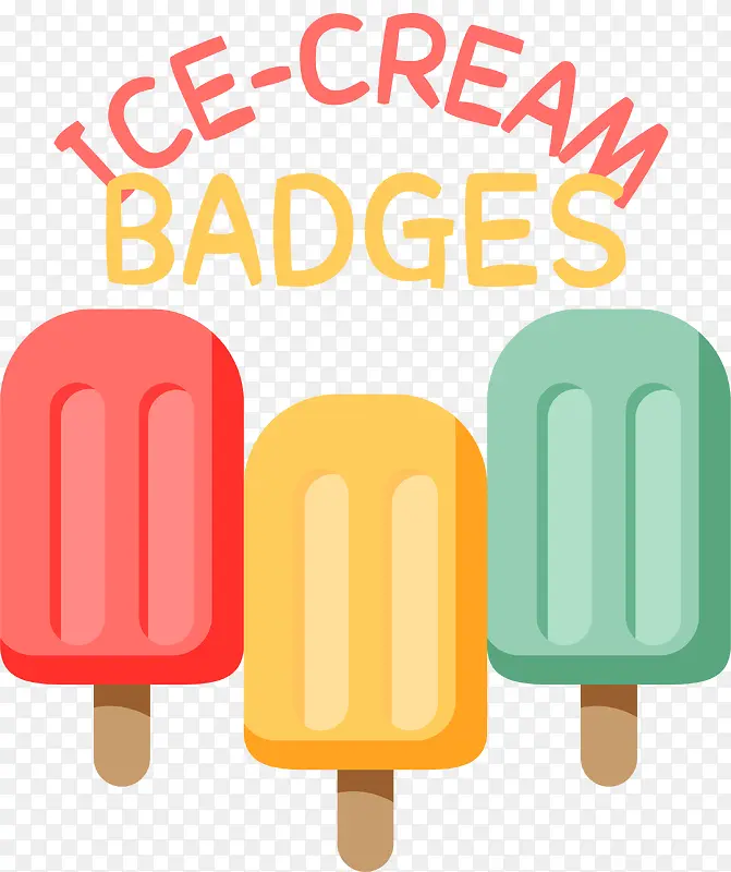 雪糕冰淇淋卡通标签