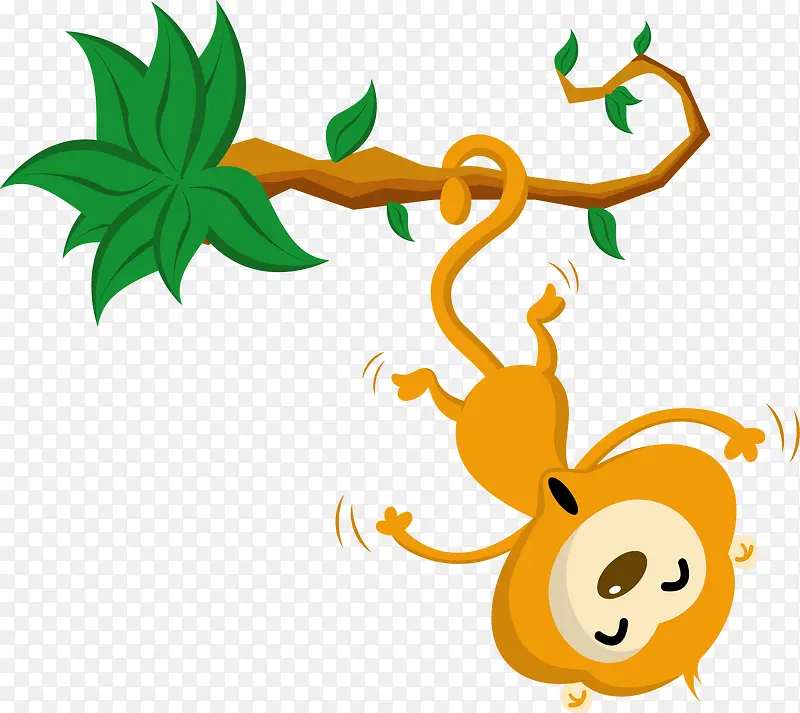挂在树枝上的猴