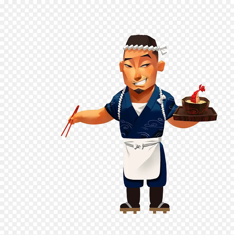卡通日本厨师