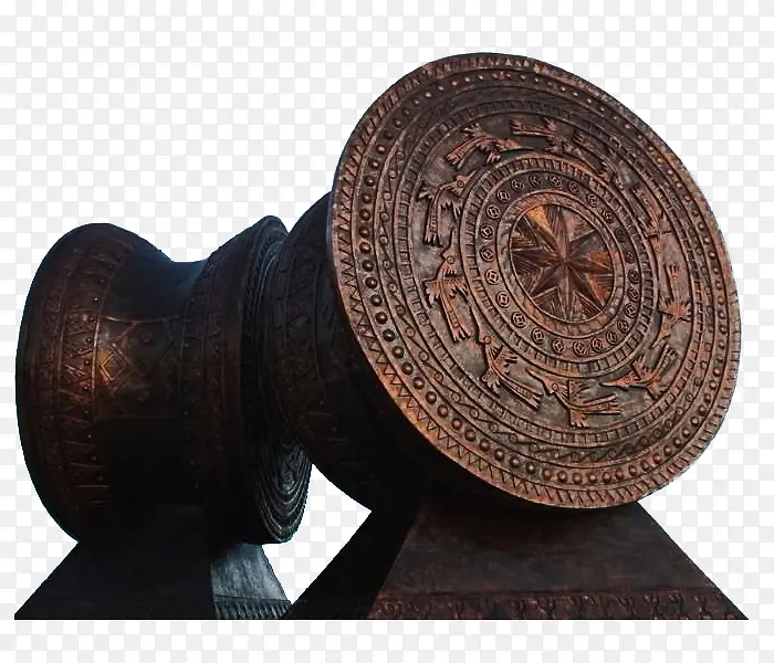 古代青铜铜鼓摆件