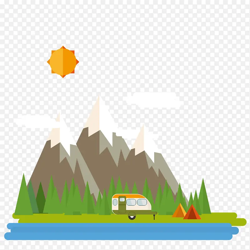卡通旅游场景