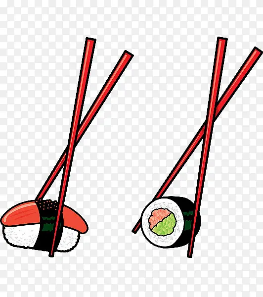 手绘插画日本寿司