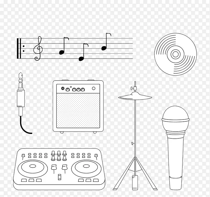 手绘音乐元素