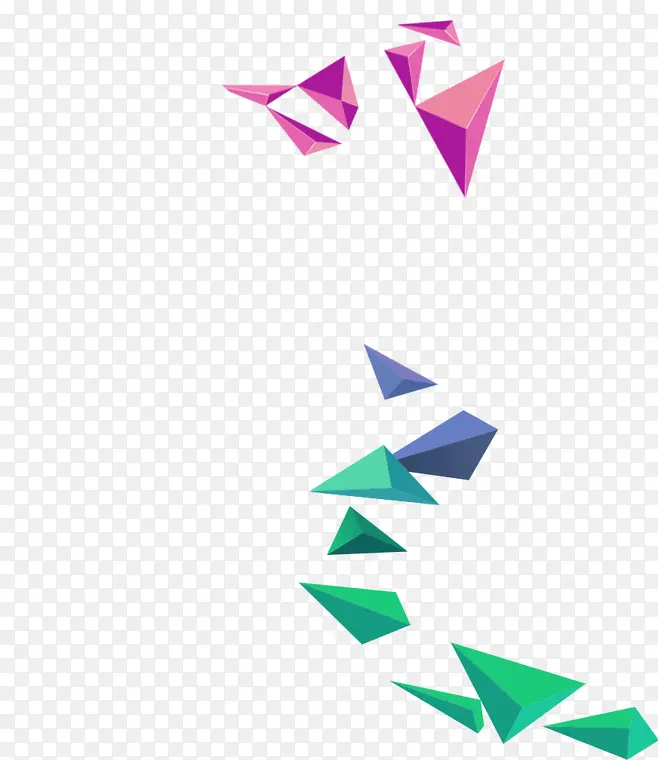 紫色三角碎片漂浮素材