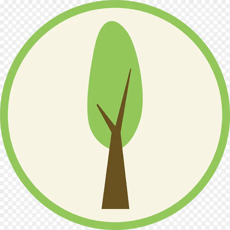 矢量绿色树木图标卡通