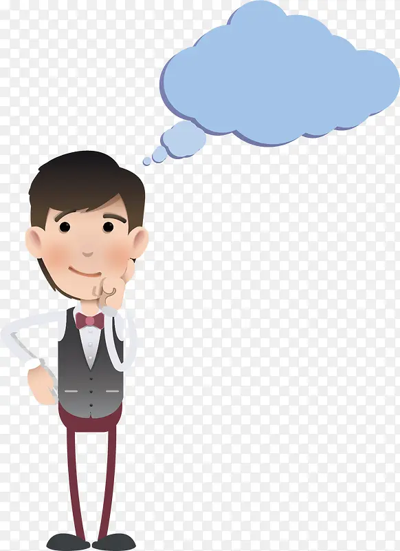 矢量图思考的卡通男孩PNG图片素材下载_图片编号qwkxawnq-免抠素材网