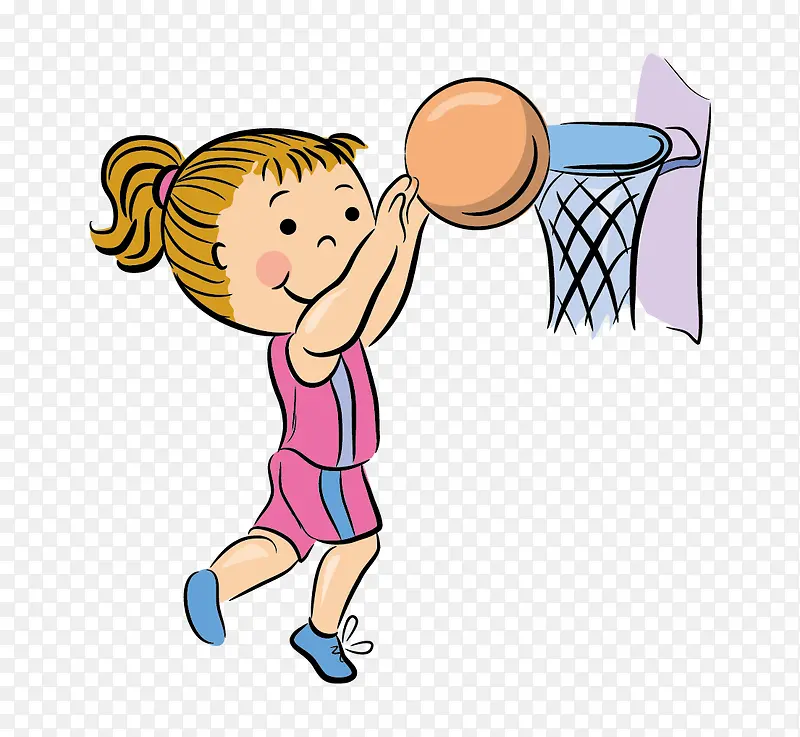 打篮球的小女孩