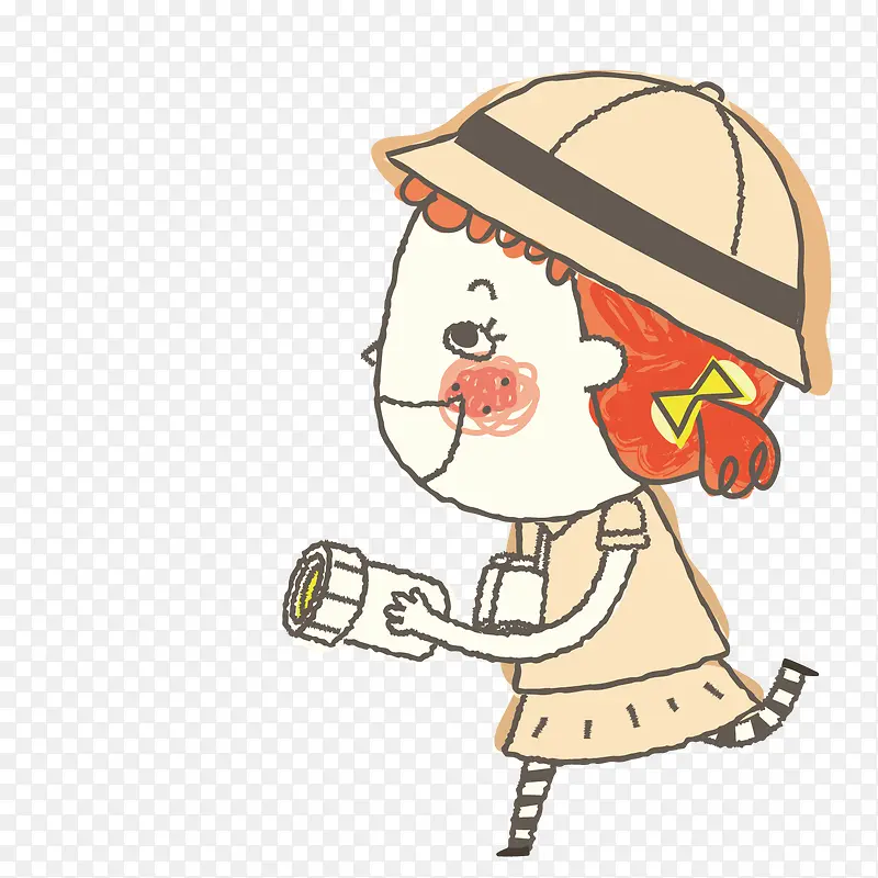 拿着手电筒的女孩