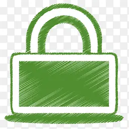 绿色锁隐私安全折纸的彩色铅笔