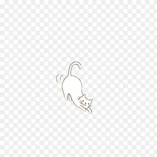 手绘线条可爱小馋猫