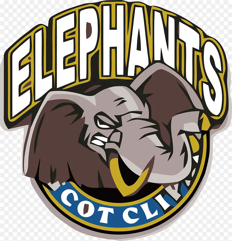 表情丰富的矢量大象logo标志