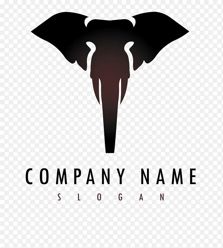 矢量大象头logo标志装饰图案