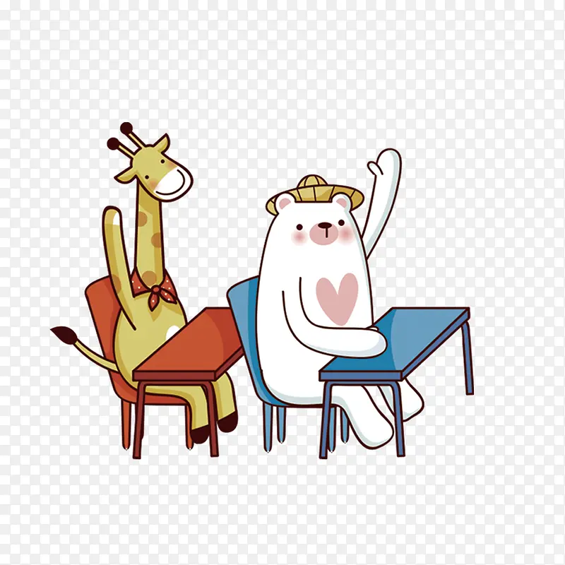 上课举手的动物设计