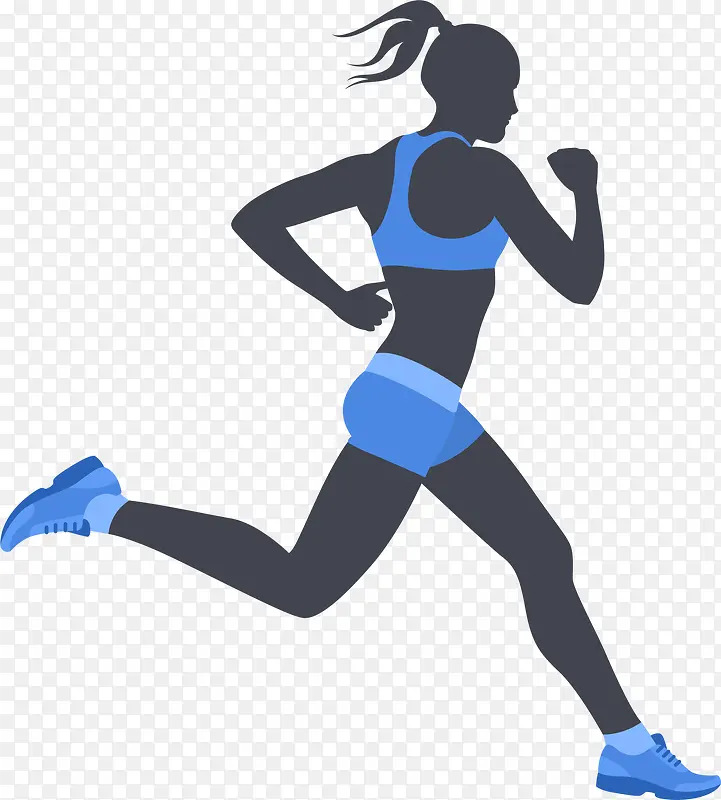 马拉松跑步的女人插画