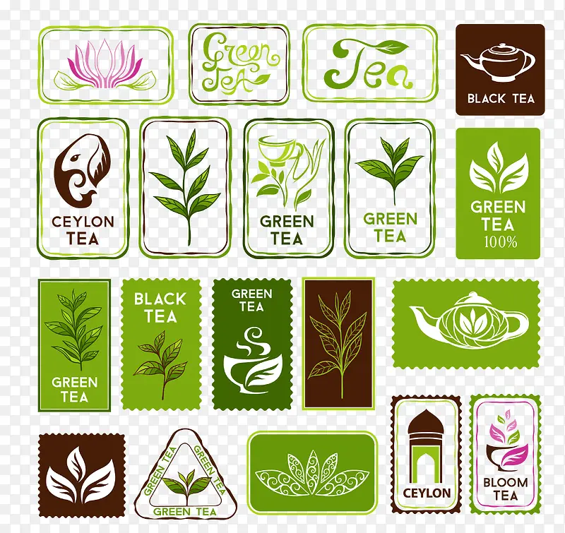 泰国绿色清新茶叶图标