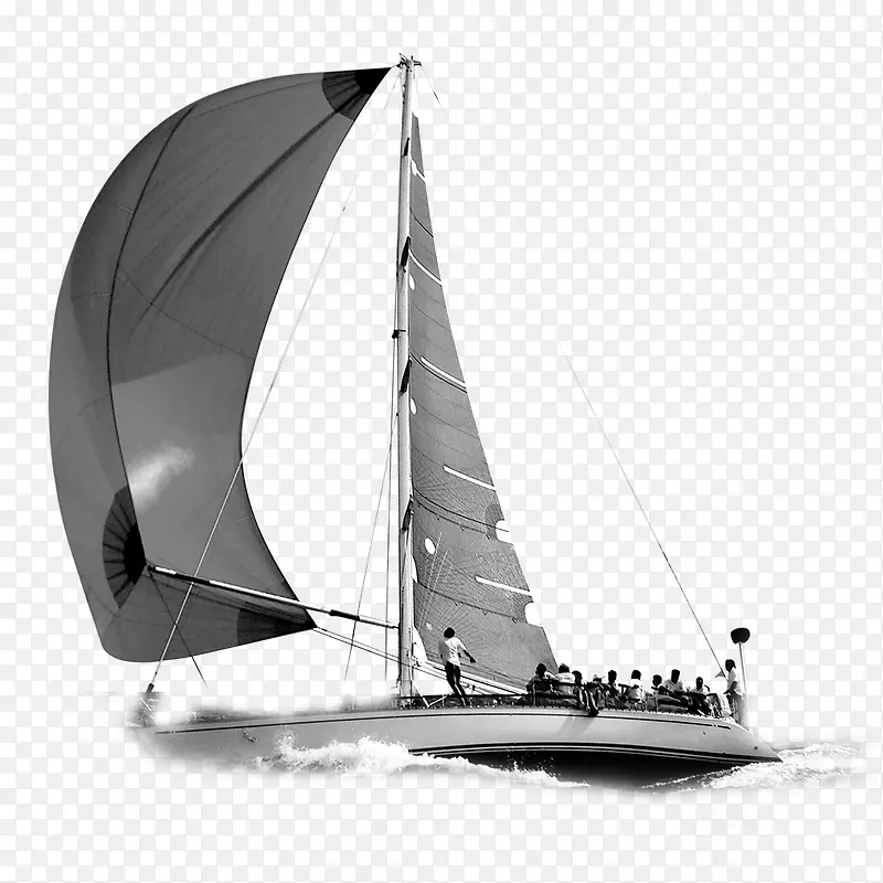 黑白的帆船