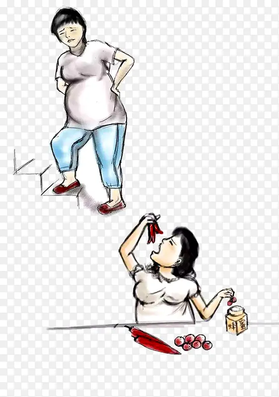 爬楼梯的人女人