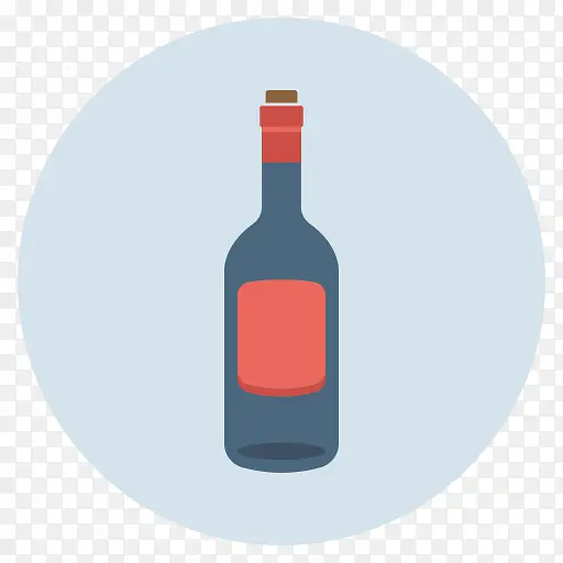 酒瓶喝空酒平面设计图标（设置1