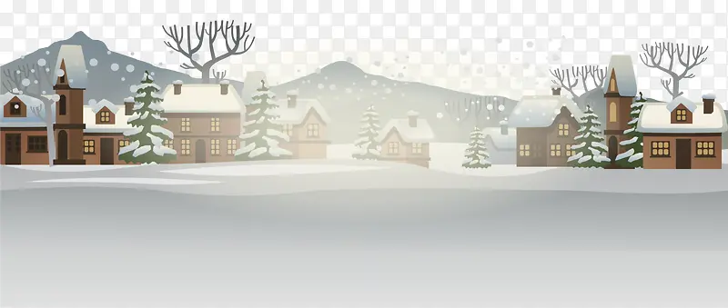 冬季雪地小屋