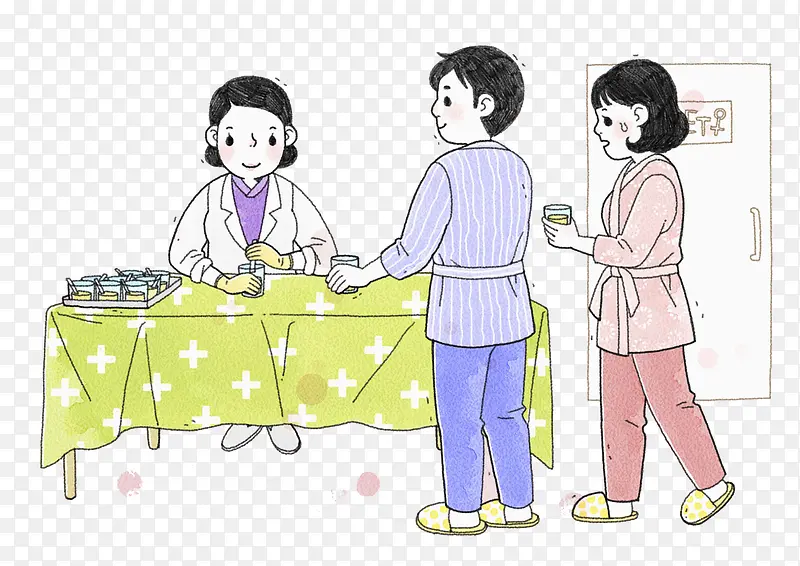 手绘配药的医生