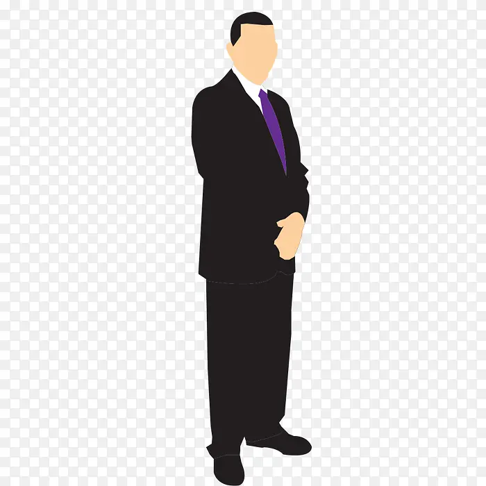 手绘穿西服商务人员PNG
