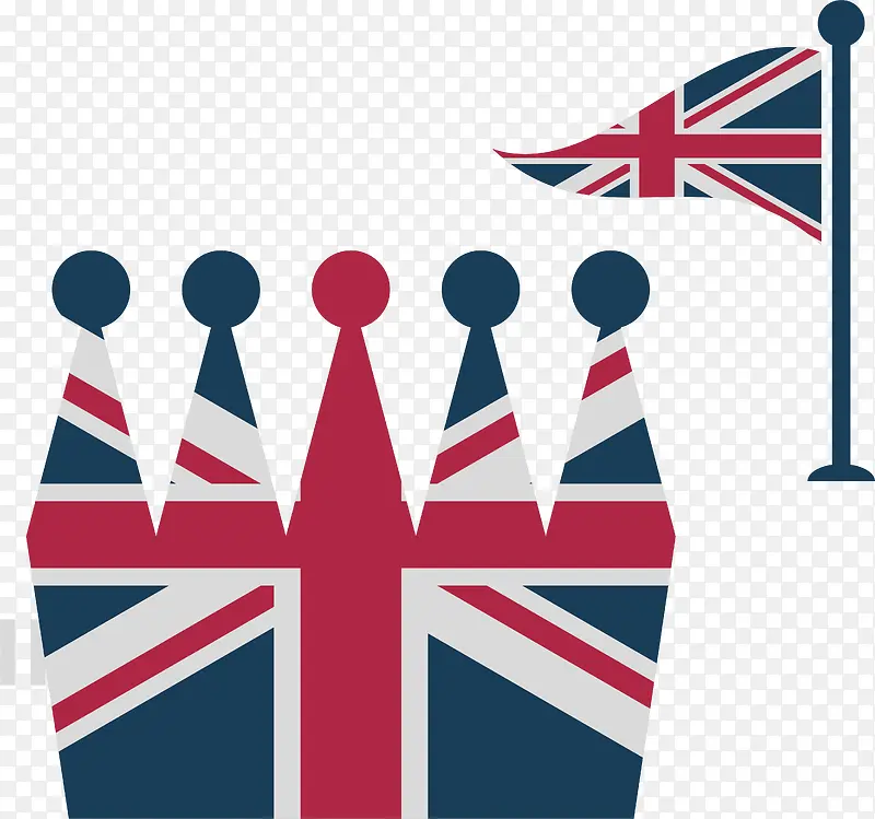 不规则图形英国旅游英国国旗王冠