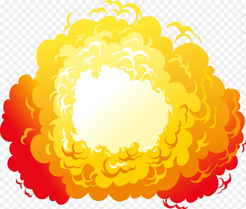 矢量爆炸橙色装饰图案爆炸云