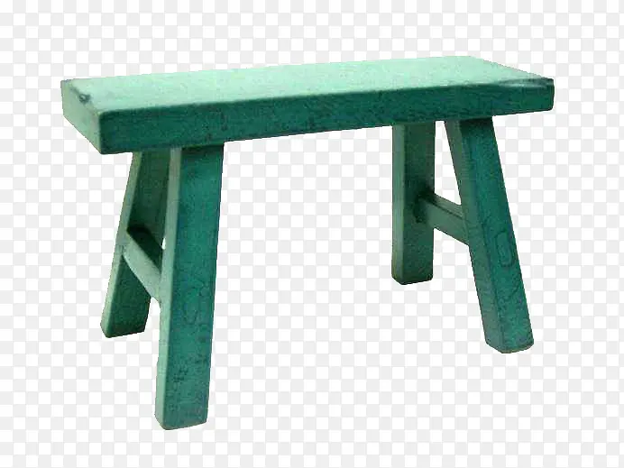 绿色复古设计长板凳