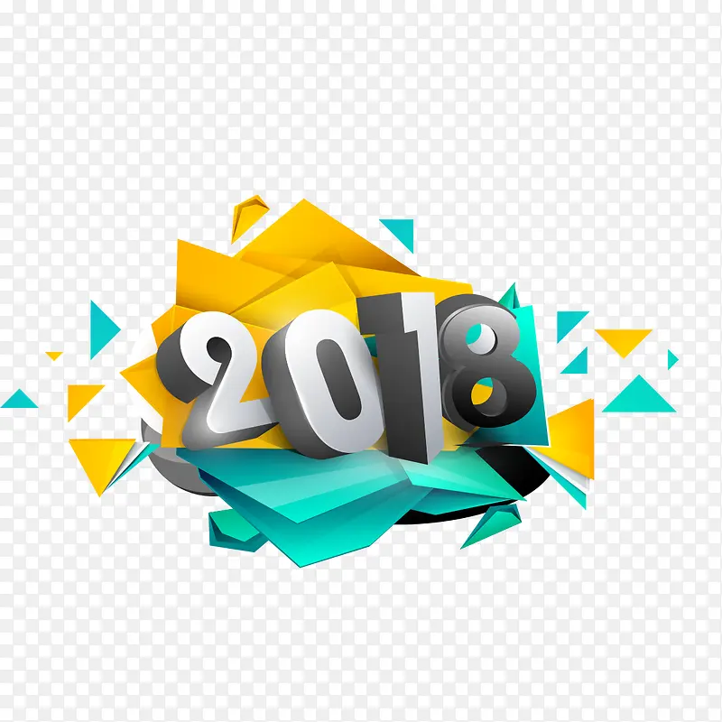 彩色三角2018字体设计