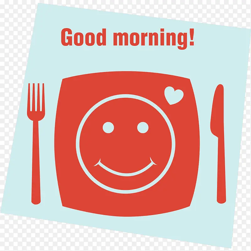 红色的早餐垫goodmorning