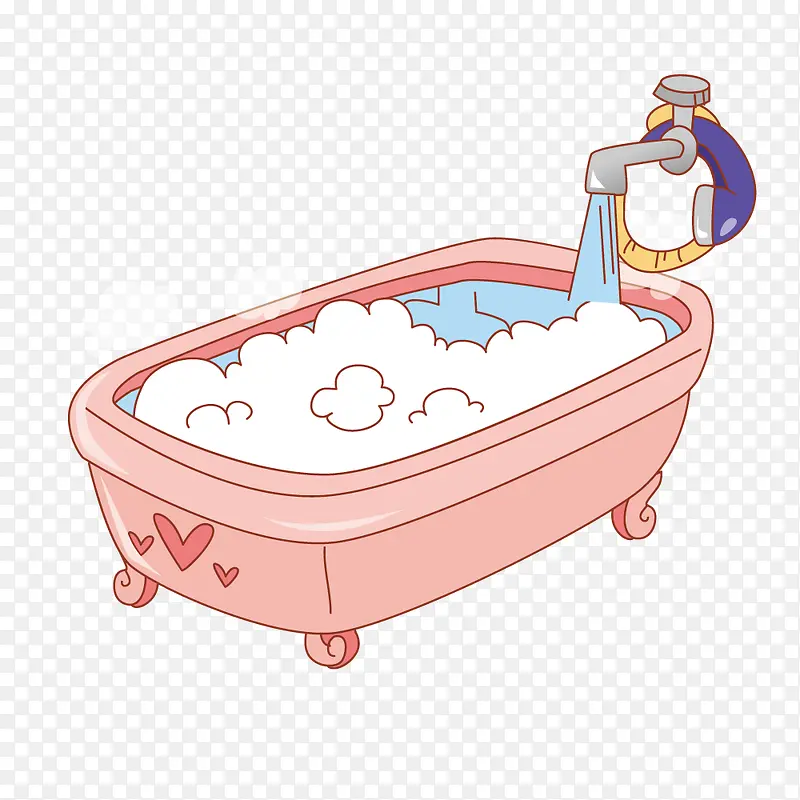 浅粉色泡泡浴缸
